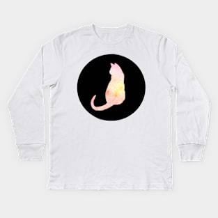 Cat - Soft Summer Silhouette Kids Long Sleeve T-Shirt